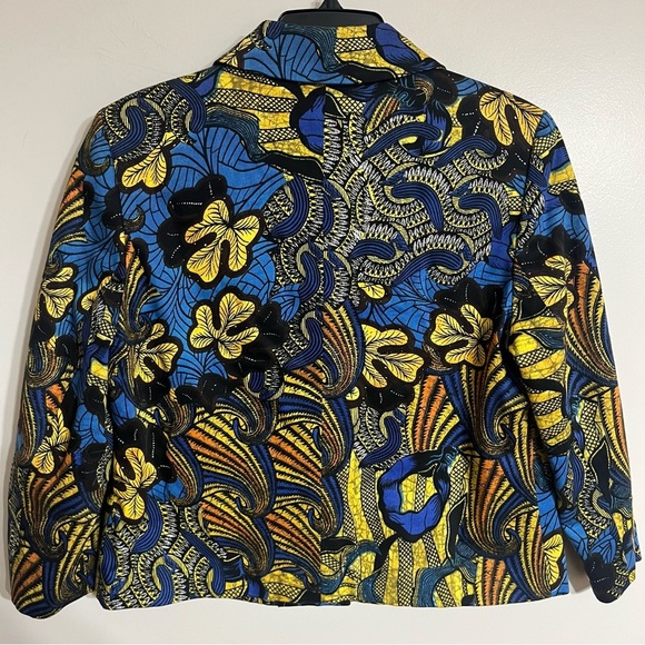 Harve Benard Cotton Jacket Colorful Blazer Size 10 Blue Yellow Black Formal - Picture 9 of 9